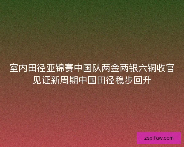 室内田径亚锦赛中国队两金两银六铜收官见证新周期中国田径稳步回升